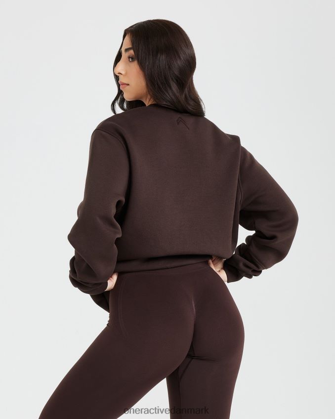 70 kakao tøj X26NZ0622 Oner Active klassisk lounge overdimensioneret rund hals