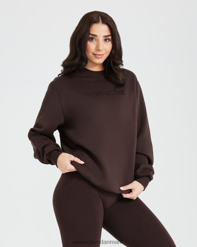 70 kakao tøj X26NZ0622 Oner Active klassisk lounge overdimensioneret rund hals