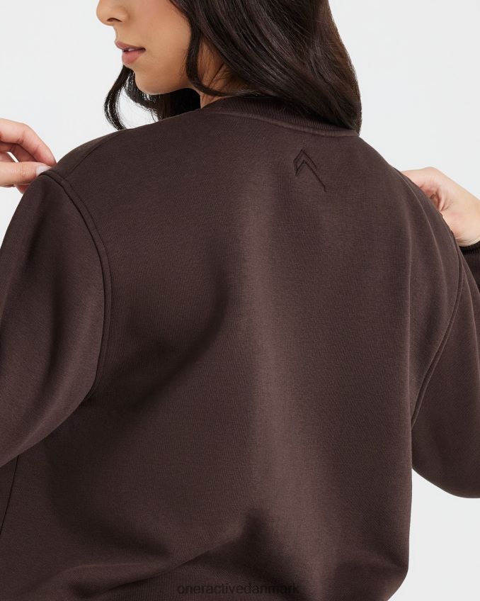 70 kakao tøj X26NZ0622 Oner Active klassisk lounge overdimensioneret rund hals