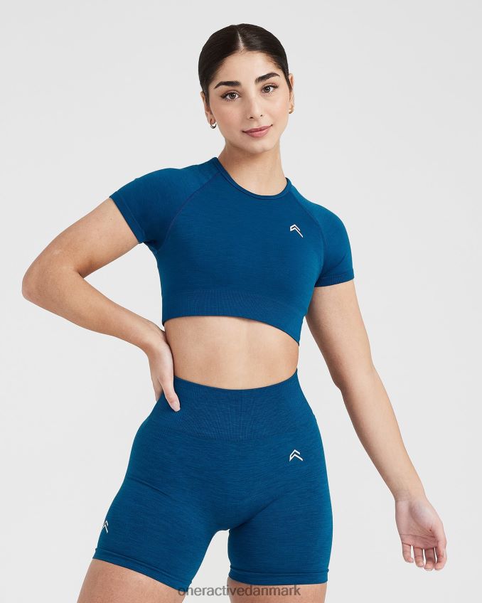 benzin blå mergel tøj X26NZ0450 Oner Active klassisk sømløs 20 kortærmet crop top