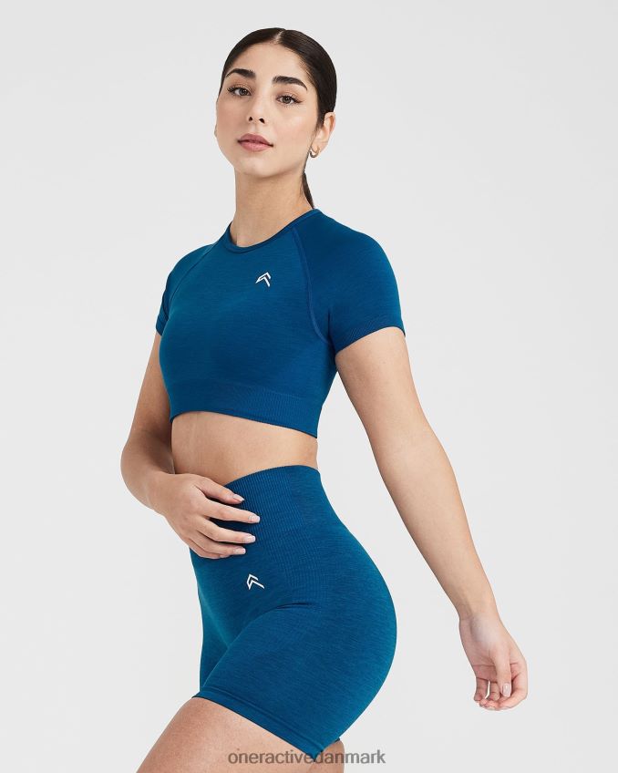 benzin blå mergel tøj X26NZ0450 Oner Active klassisk sømløs 20 kortærmet crop top