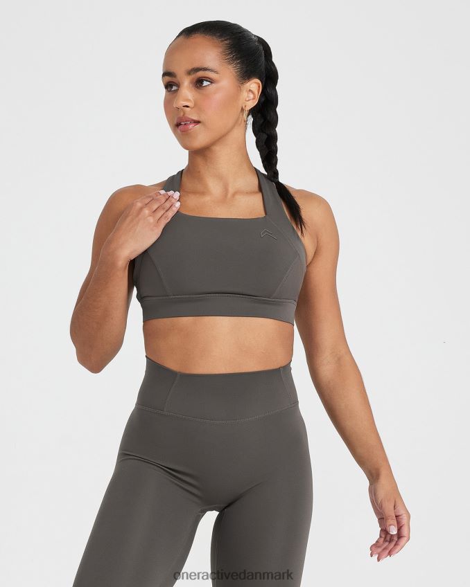 dyb taupe tøj X26NZ0102 Oner Active tidløs bralette med firkantet hals