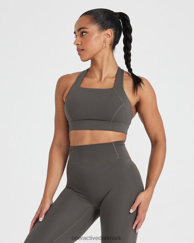 dyb taupe tøj X26NZ0102 Oner Active tidløs bralette med firkantet hals