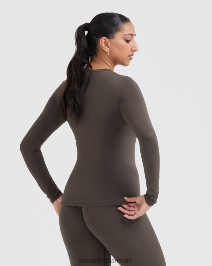 dyb taupe tøj X26NZ0393 Oner Active blød blød langærmet top