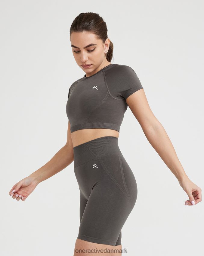 dyb taupe tøj X26NZ0449 Oner Active ubesværet sømløs kortærmet crop top