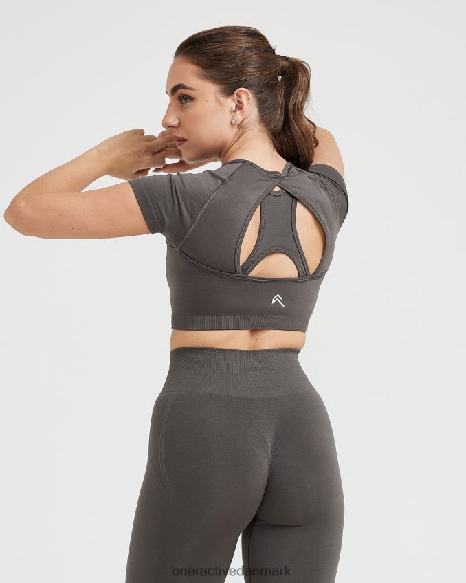 dyb taupe tøj X26NZ0449 Oner Active ubesværet sømløs kortærmet crop top