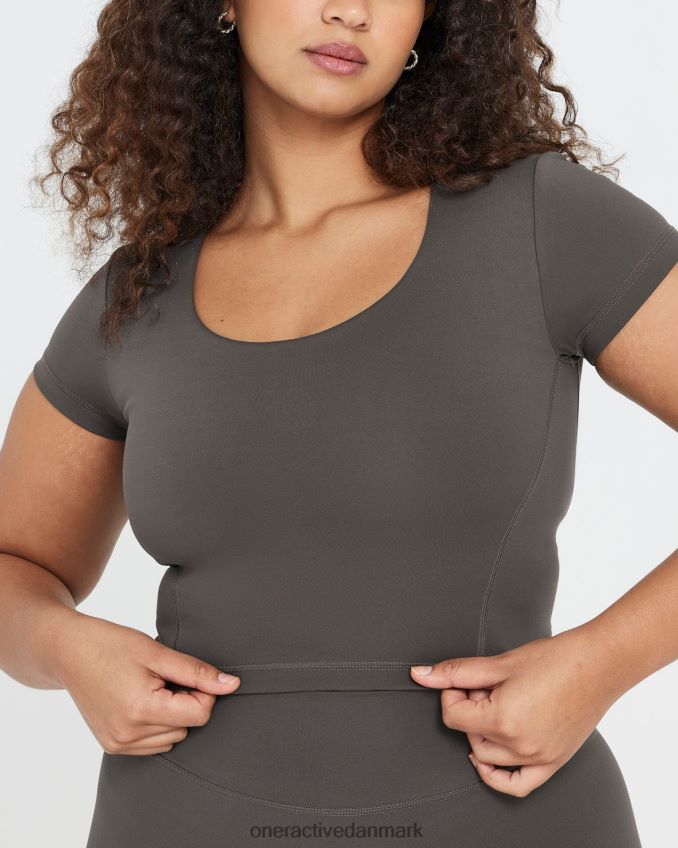 dyb taupe tøj X26NZ0468 Oner Active tidløs afgrøde kortærmet t-shirt