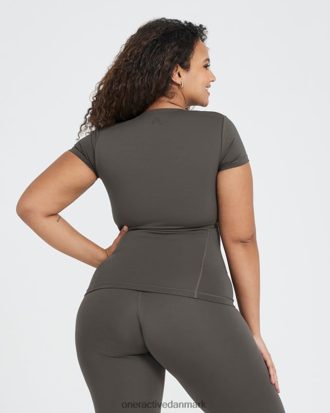 dyb taupe tøj X26NZ0489 Oner Active tidløs kortærmet t-shirt