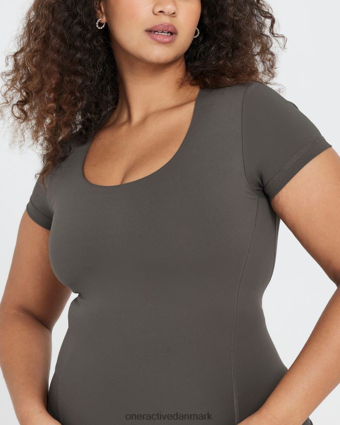 dyb taupe tøj X26NZ0489 Oner Active tidløs kortærmet t-shirt