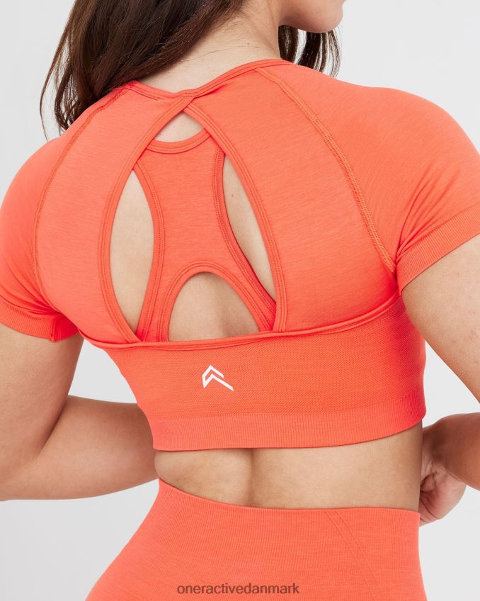 fersken blomst tøj X26NZ0476 Oner Active ubesværet sømløs kortærmet crop top