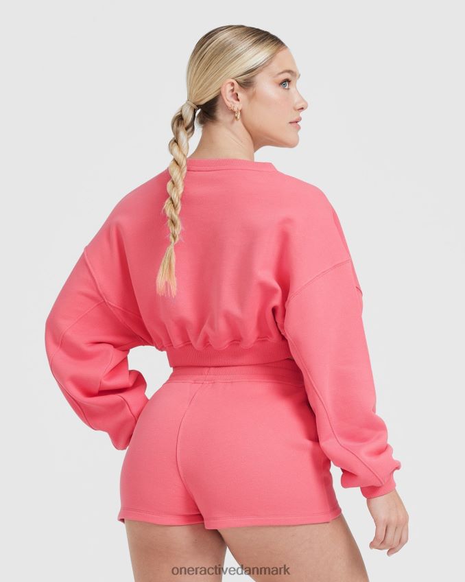 forstærk pink tøj X26NZ0580 Oner Active let oversized sweatshirt med v-hals hele dagen