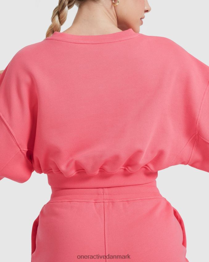 forstærk pink tøj X26NZ0580 Oner Active let oversized sweatshirt med v-hals hele dagen