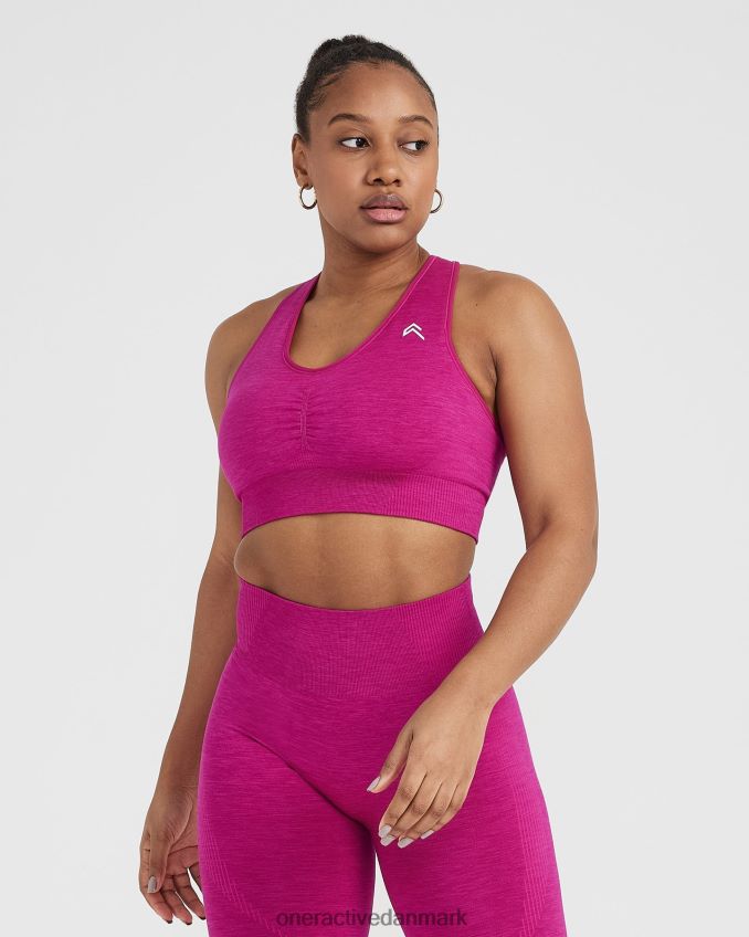 fuchsia mergel tøj X26NZ0134 Oner Active klassisk sømløs 20 v-hals bralette