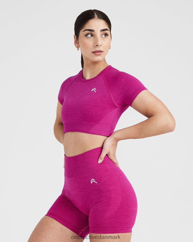 fuchsia mergel tøj X26NZ0440 Oner Active klassisk sømløs 20 kortærmet crop top