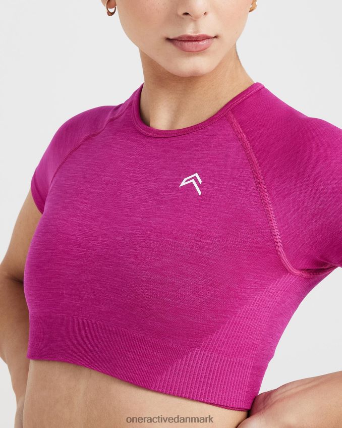 fuchsia mergel tøj X26NZ0440 Oner Active klassisk sømløs 20 kortærmet crop top