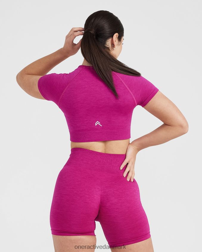 fuchsia mergel tøj X26NZ0440 Oner Active klassisk sømløs 20 kortærmet crop top