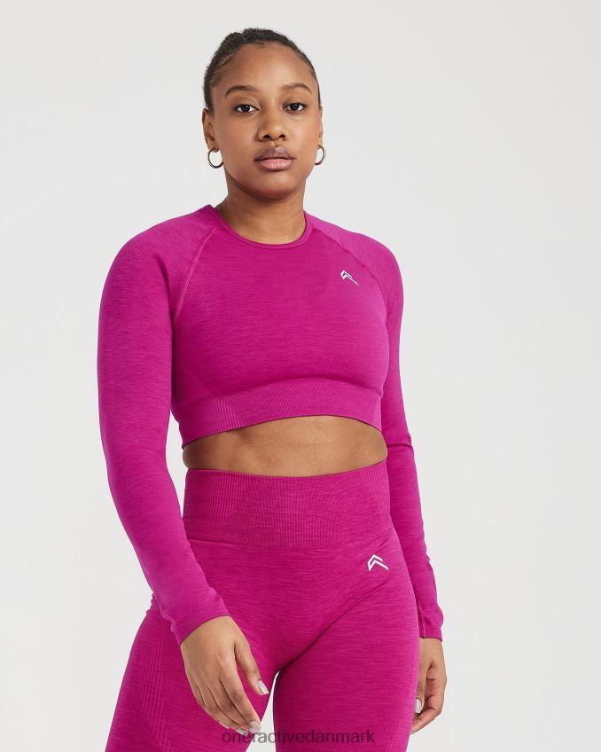 fuchsia mergel tøj X26NZ0471 Oner Active klassisk sømløs 20 langærmet crop top