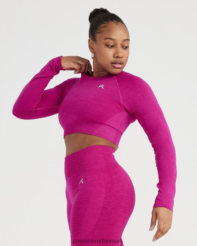 fuchsia mergel tøj X26NZ0471 Oner Active klassisk sømløs 20 langærmet crop top