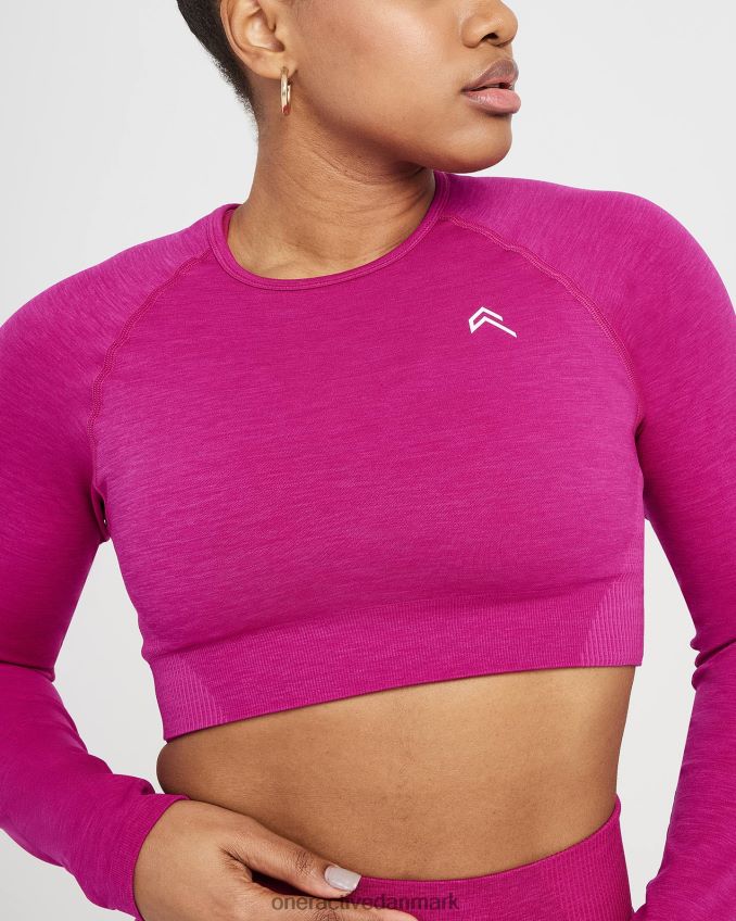 fuchsia mergel tøj X26NZ0471 Oner Active klassisk sømløs 20 langærmet crop top