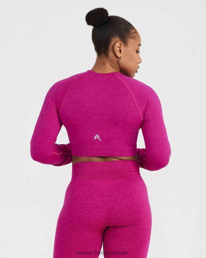 fuchsia mergel tøj X26NZ0471 Oner Active klassisk sømløs 20 langærmet crop top