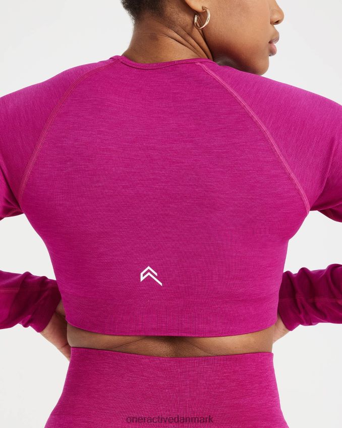 fuchsia mergel tøj X26NZ0471 Oner Active klassisk sømløs 20 langærmet crop top