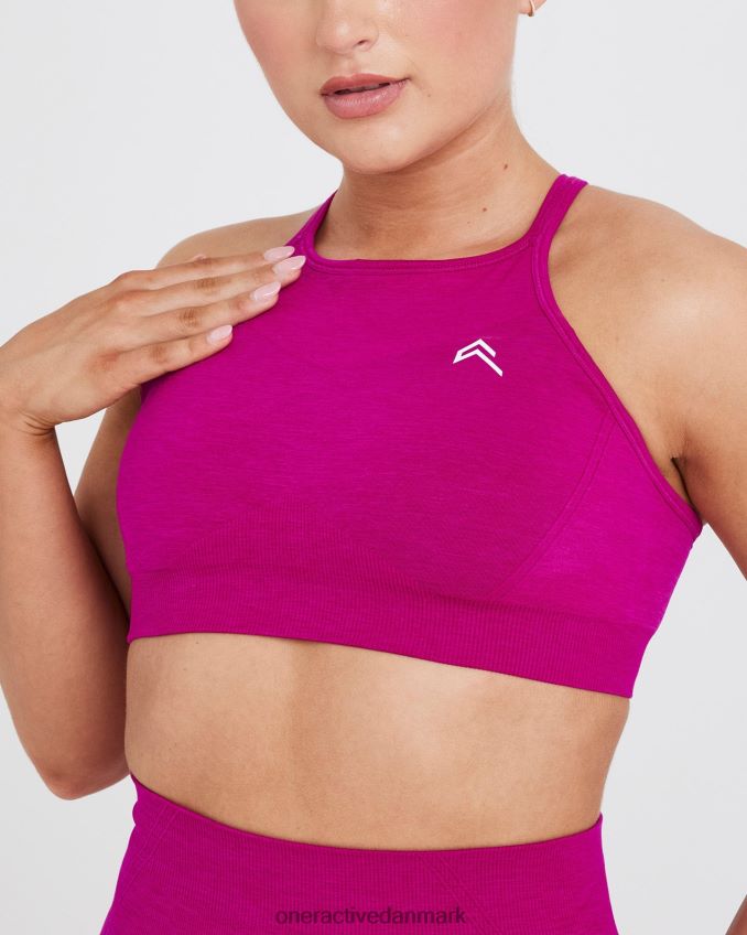 fuchsia tøj X26NZ0160 Oner Active ubesværet sømløs bralette med høj hals