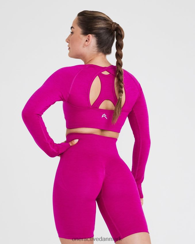 fuchsia tøj X26NZ0490 Oner Active ubesværet sømløs langærmet crop top