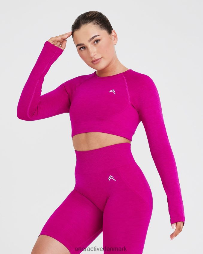 fuchsia tøj X26NZ0490 Oner Active ubesværet sømløs langærmet crop top