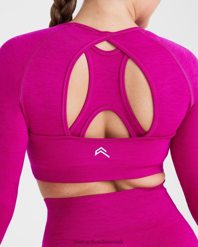 fuchsia tøj X26NZ0490 Oner Active ubesværet sømløs langærmet crop top