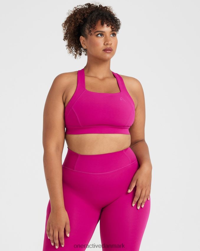 fuchsia tøj X26NZ096 Oner Active tidløs bralette med firkantet hals