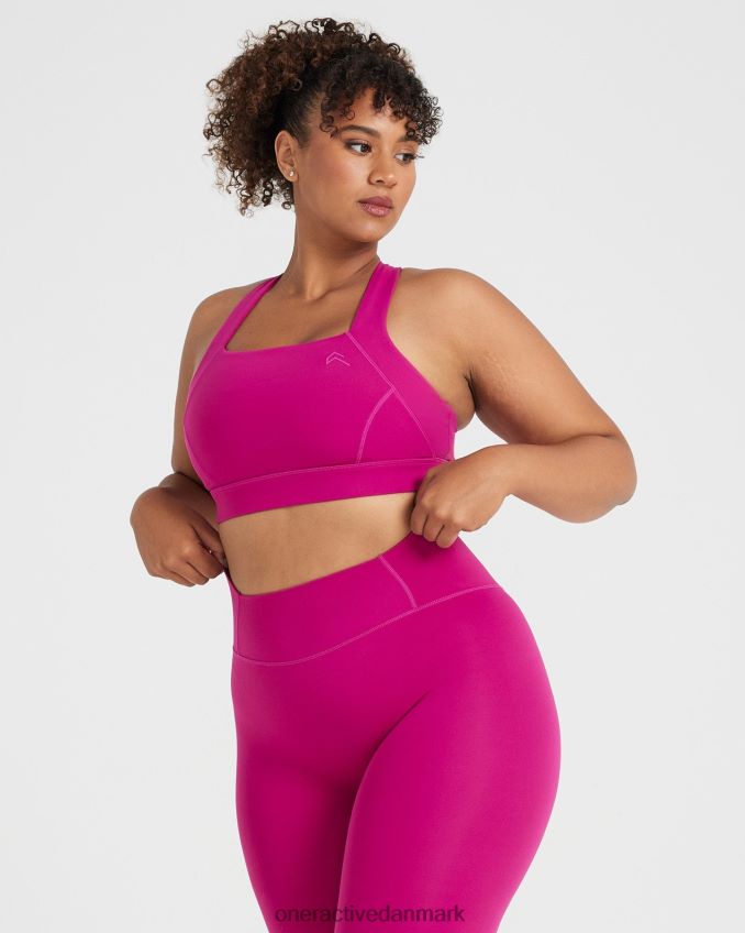 fuchsia tøj X26NZ096 Oner Active tidløs bralette med firkantet hals