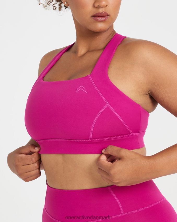 fuchsia tøj X26NZ096 Oner Active tidløs bralette med firkantet hals