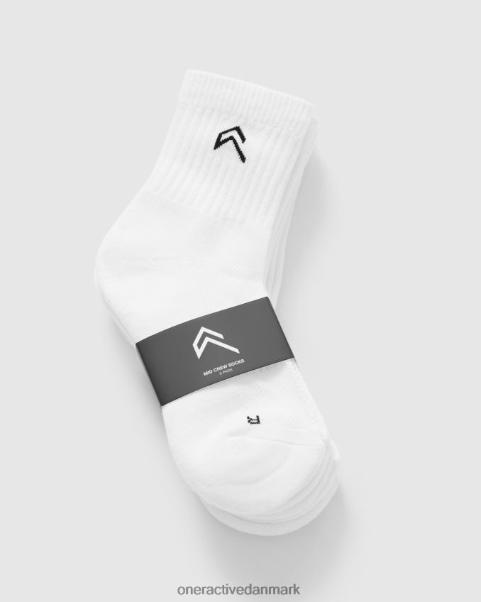 hvid tilbehør X26NZ0656 Oner Active mid crew sokker 3 pak