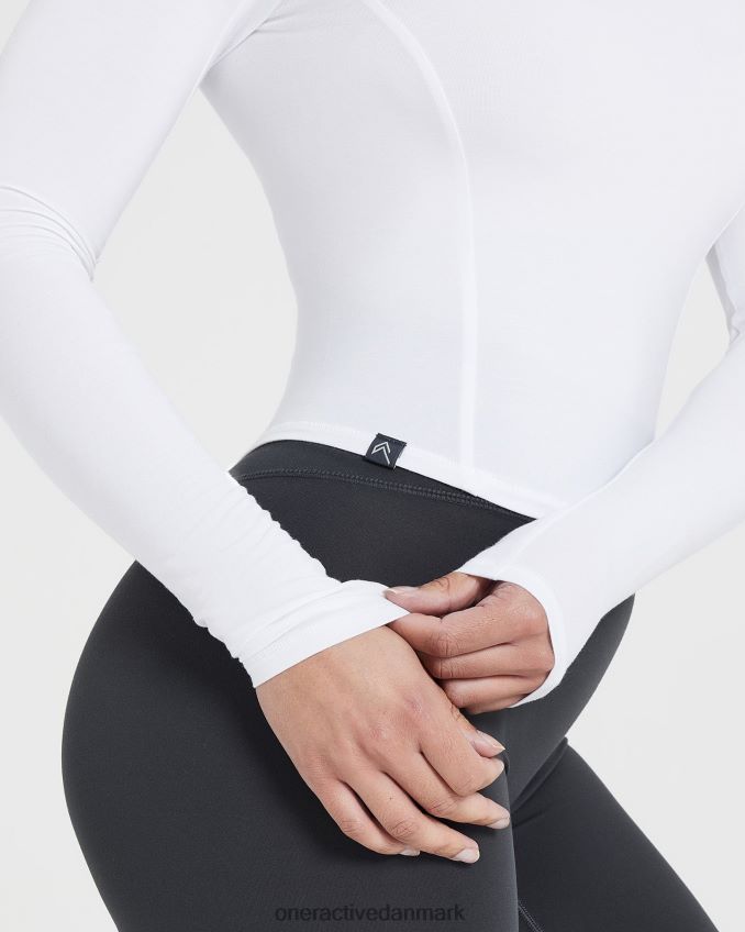 hvid tøj X26NZ0437 Oner Active blød blød mellemlang ærmet top