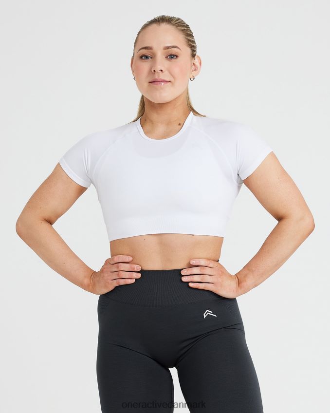 hvid tøj X26NZ0458 Oner Active klassisk sømløs 20 kortærmet crop top