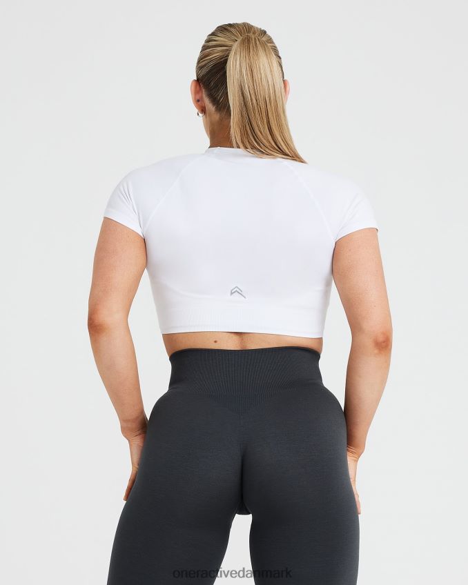 hvid tøj X26NZ0458 Oner Active klassisk sømløs 20 kortærmet crop top