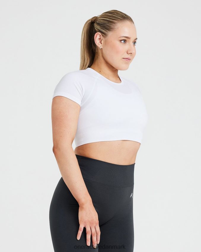 hvid tøj X26NZ0458 Oner Active klassisk sømløs 20 kortærmet crop top