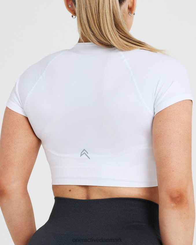 hvid tøj X26NZ0458 Oner Active klassisk sømløs 20 kortærmet crop top