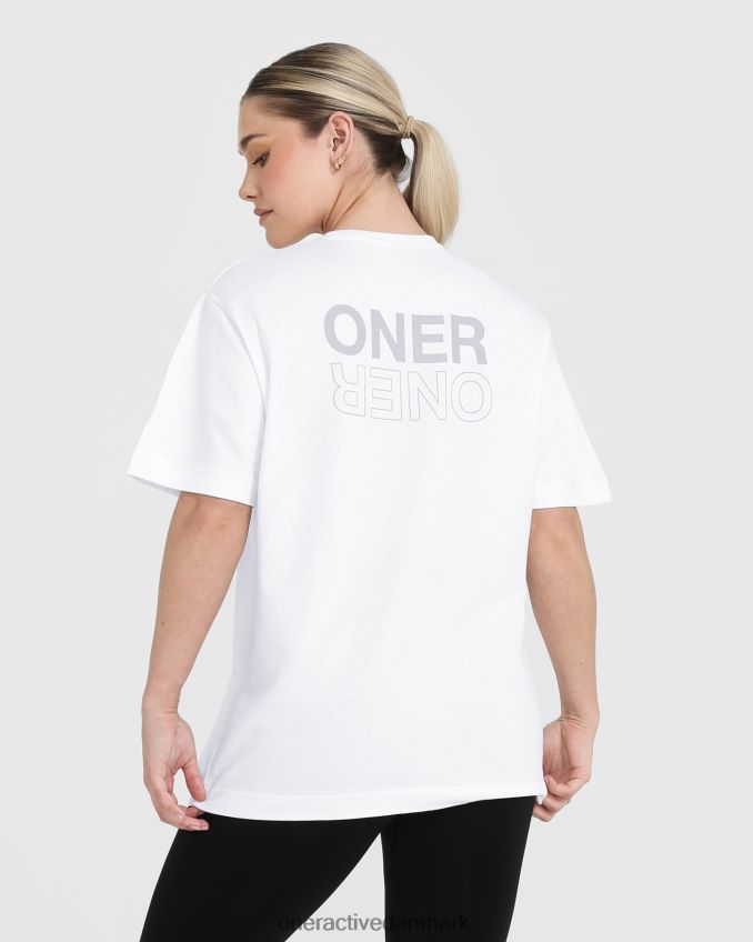 hvid tøj X26NZ0502 Oner Active klassisk spejlgrafisk oversized t-shirt