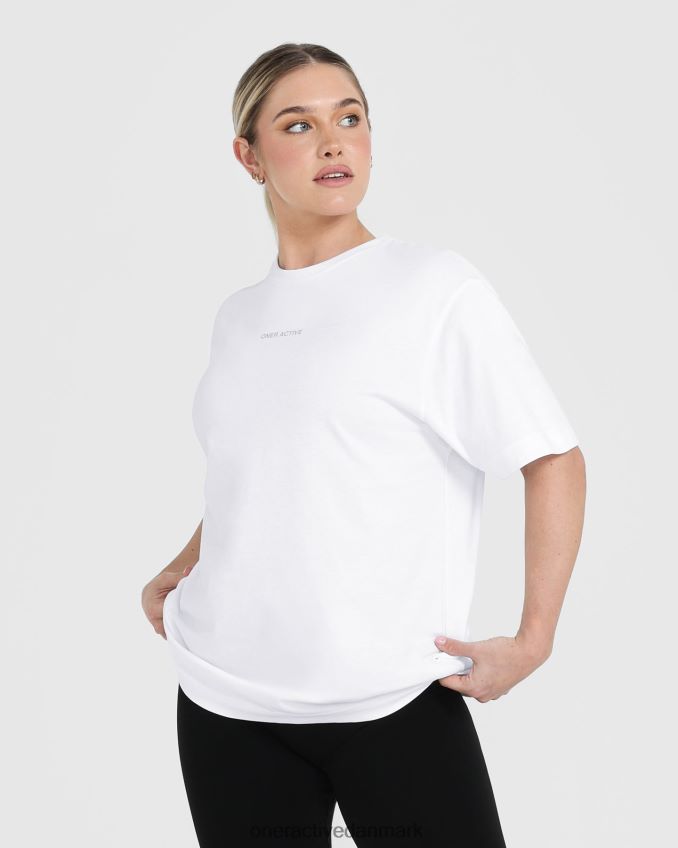 hvid tøj X26NZ0502 Oner Active klassisk spejlgrafisk oversized t-shirt