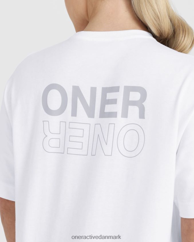 hvid tøj X26NZ0502 Oner Active klassisk spejlgrafisk oversized t-shirt