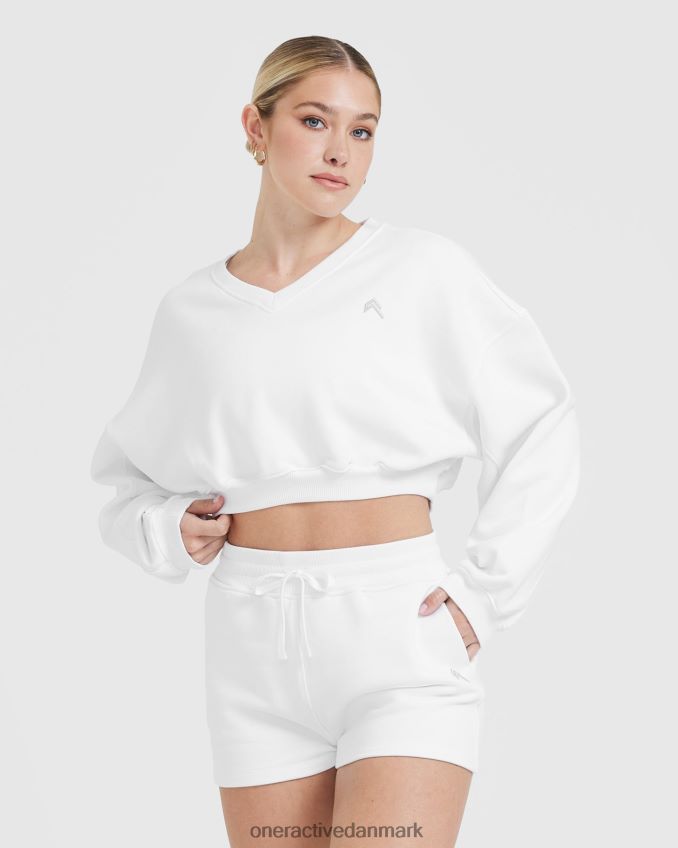 hvid tøj X26NZ0570 Oner Active let oversized sweatshirt med v-hals hele dagen