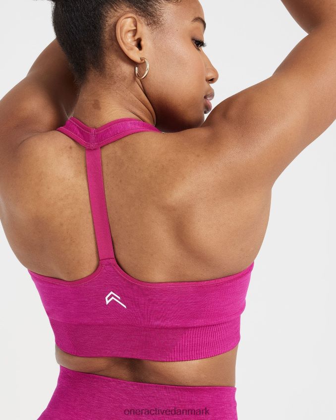 fuchsia mergel tøj X26NZ0134 Oner Active klassisk sømløs 2.0 v-hals bralette