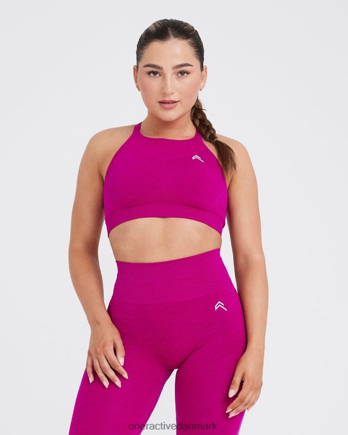 fuchsia tøj X26NZ0160 Oner Active ubesværet sømløs bralette med høj hals