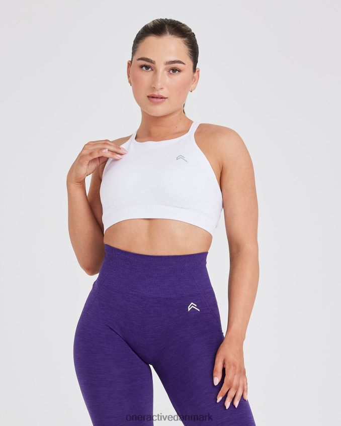 hvid tøj X26NZ0185 Oner Active ubesværet sømløs bralette med høj hals