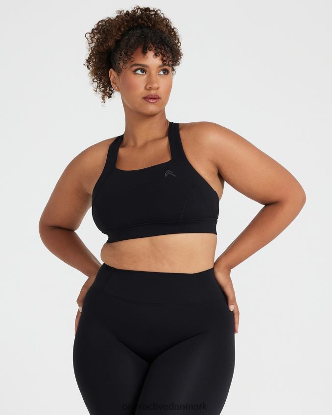 sort tøj X26NZ0103 Oner Active tidløs bralette med firkantet hals