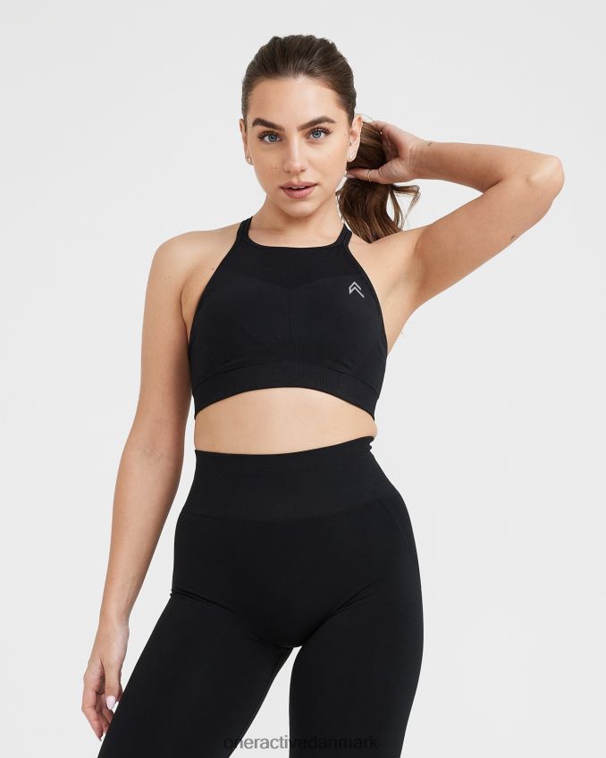 sort tøj X26NZ0106 Oner Active ubesværet sømløs bralette med høj hals