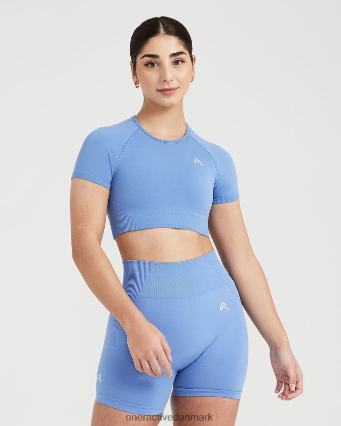 lys denim mergel tøj X26NZ0441 Oner Active klassisk sømløs 2.0 kortærmet crop top