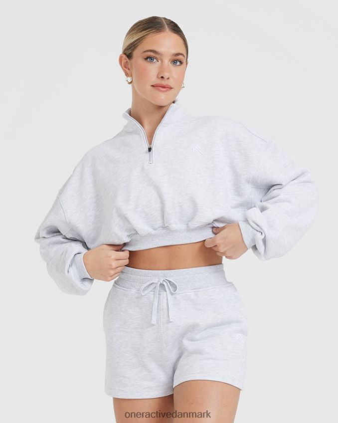 lysegrå mergel tøj X26NZ0578 Oner Active letvægts sweatshirt med 1/4 lynlås hele dagen