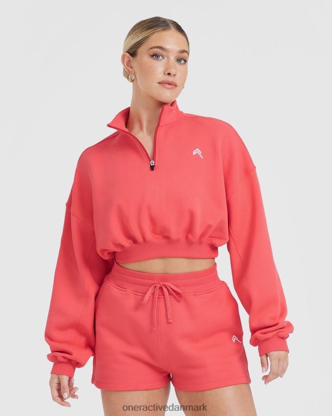 sød rød tøj X26NZ0575 Oner Active letvægts sweatshirt med 1/4 lynlås hele dagen